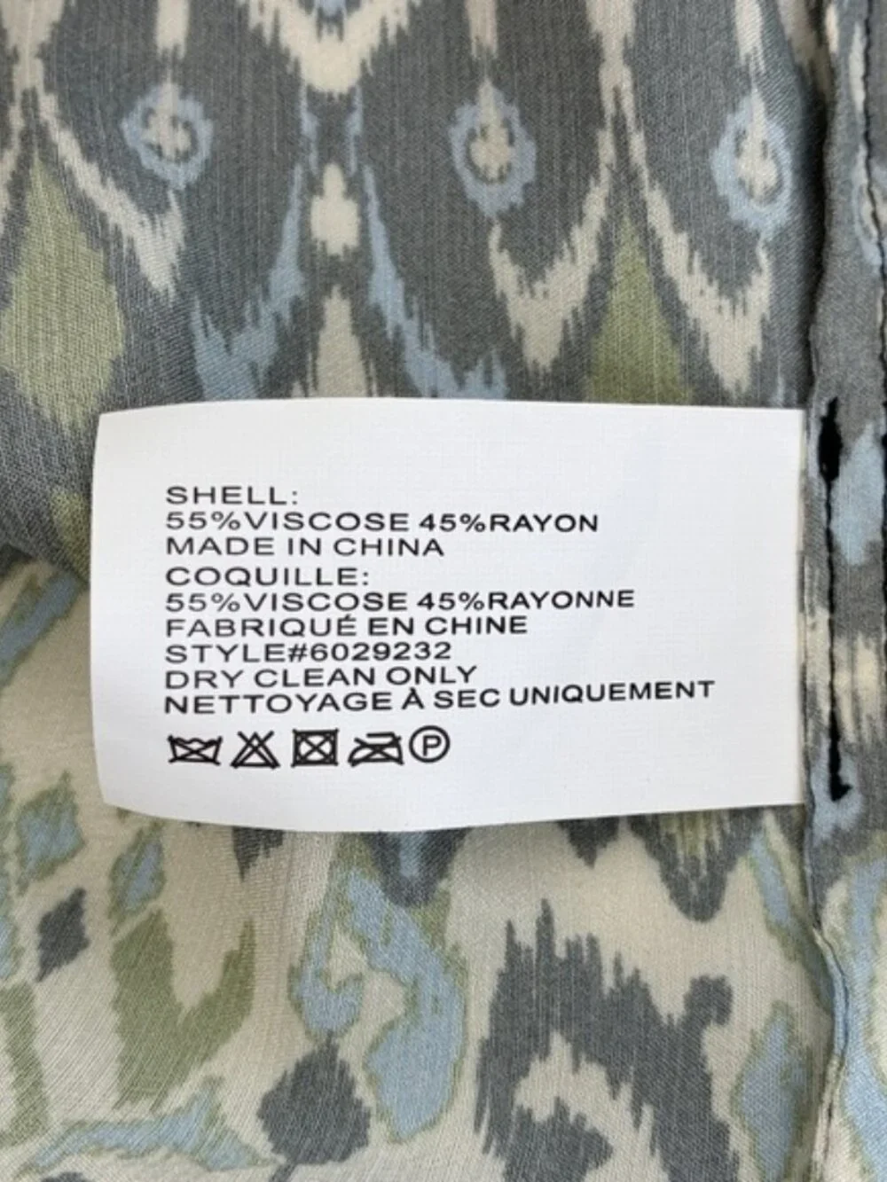 Shoshanna Mirza Dress Blue Geo Ikat Smocked Waist 3/4 Sleeves Mini/Midi NEW 10 - Picture 7 of 7